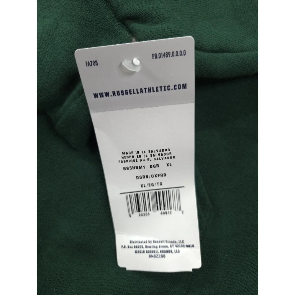 Vintage Russell Athletic Hoodie‎ Mens XL Sweatshirt Y2K Green